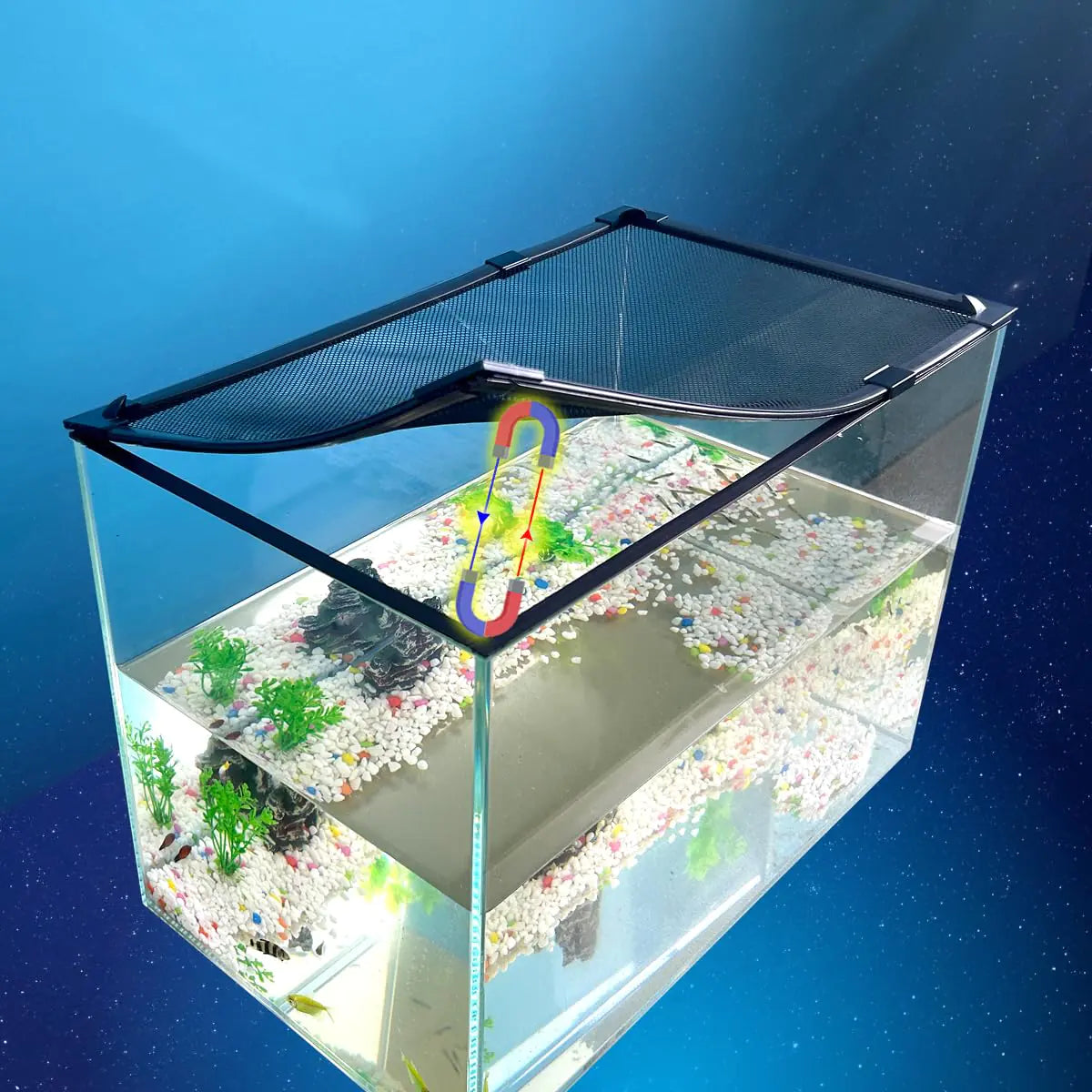 Magnetic Fish Tank lid Cover Protective net Keep Fish from Jumping Out