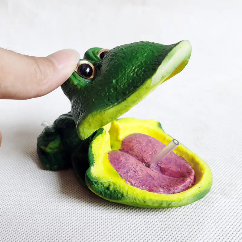 Frog Decoration for Fish Tank with Bubble Stone