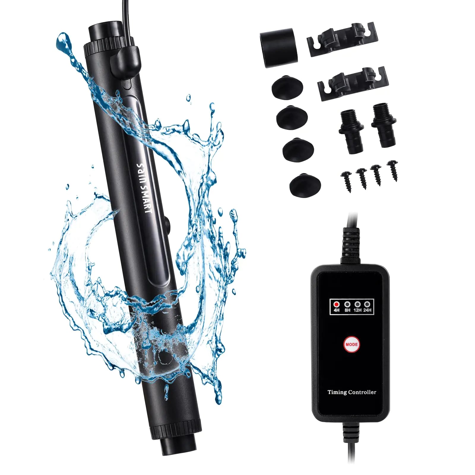 Sainsmart XpertMatic Aquarium Clean Light High-Efficiency Fish Tank Clean Light with Timer Submersible Light for 40-528 Gallon Fish Tank and Aquariums