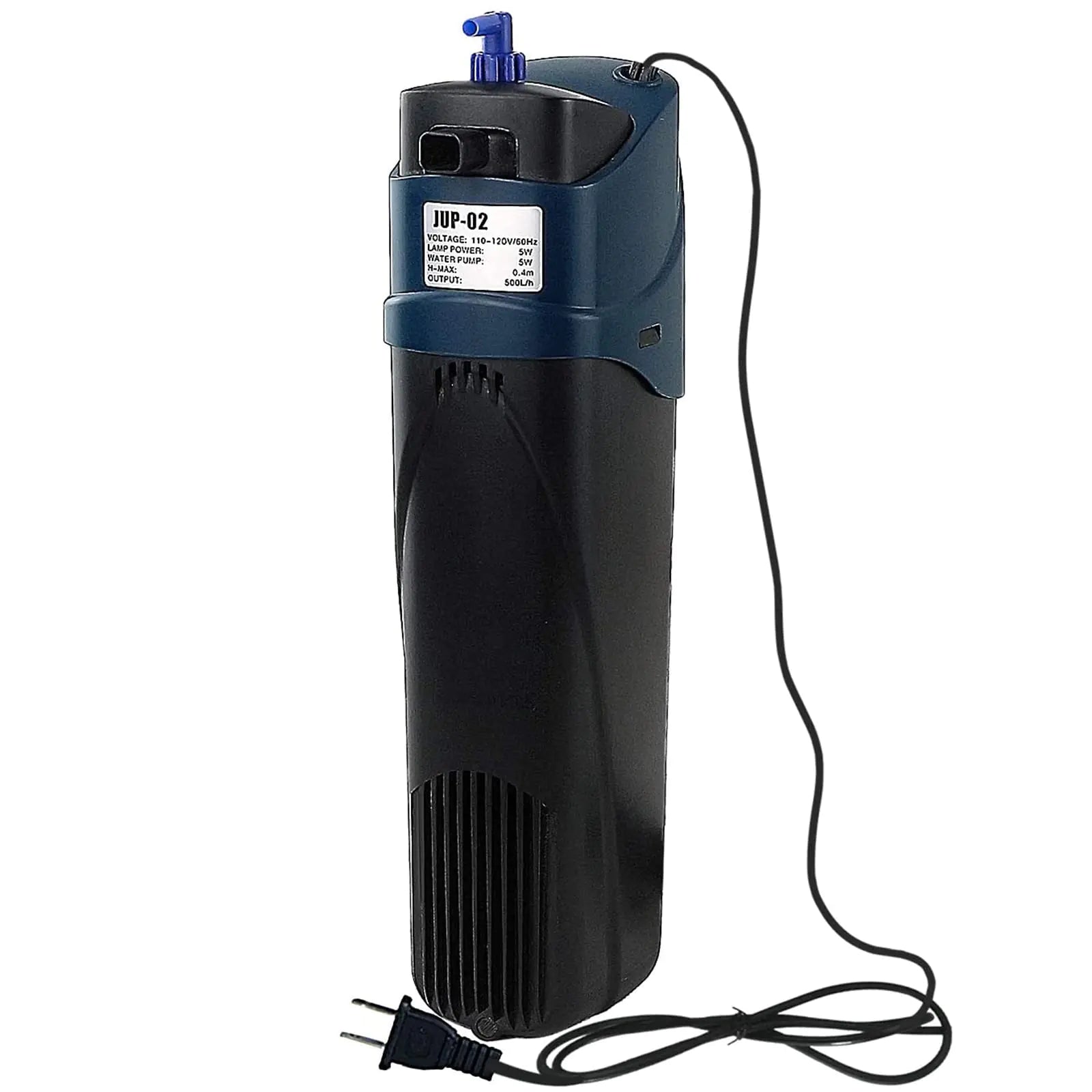 Coospider Fish Tank Filter Sun JUP-02 Aquarium Green Clean Submersible Machine 132gph for 10-40 Gallon Small Fish Tank 110V 5W