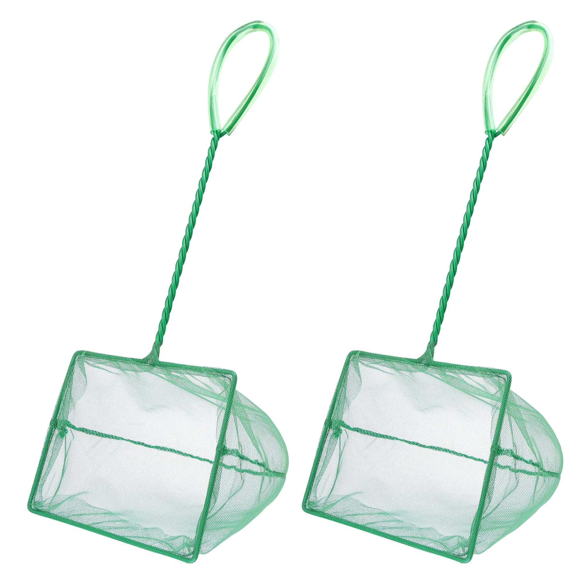2 Pack Aquarium Net Fish Fine Mesh Long Plastic Handle