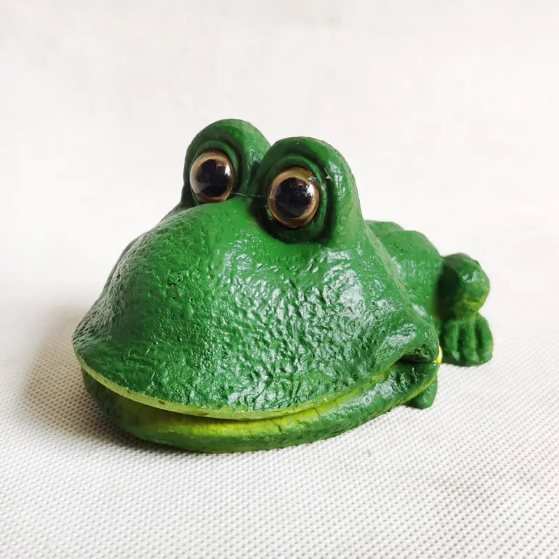 Frog Decoration for Fish Tank with Bubble Stone
