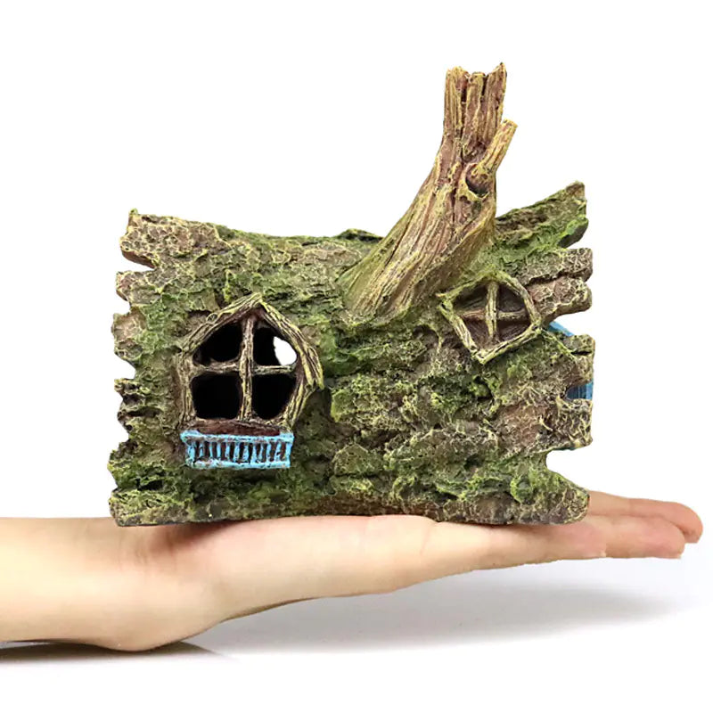 Imitation Tree Root Wooden House for Fish Tank Decor